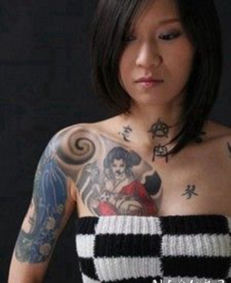 日本风格女妓经典纹身