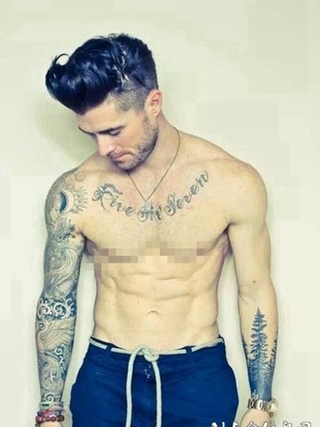 欧美时尚帅气纹身男