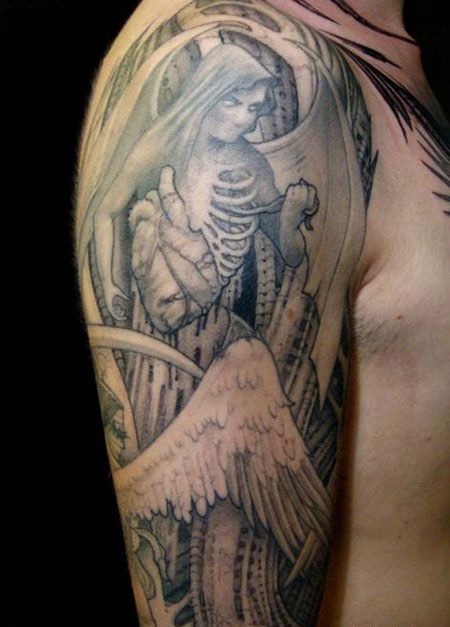 大臂堕落天使纹身图案