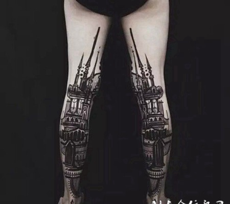 神秘个性的黑白纹身