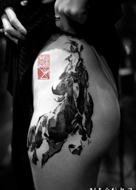 黑白纹身照片欧美传统泼墨等系列（二）