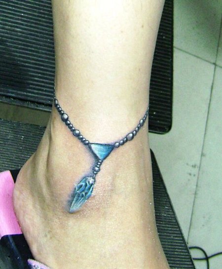 脚链纹身图片女生脚裸唯美彩绘系列