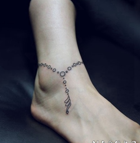 最新脚链纹身简约个性系列图片