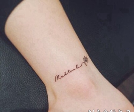 脚踝简单藏文纹身图案