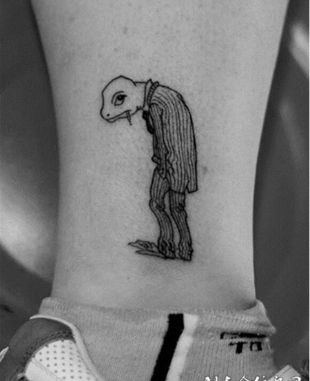 小腿唯美个性刺青图片