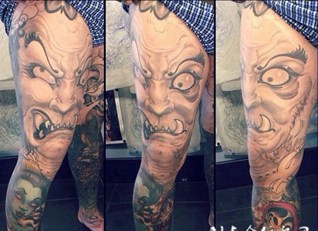 腿部全甲纹身图案大全