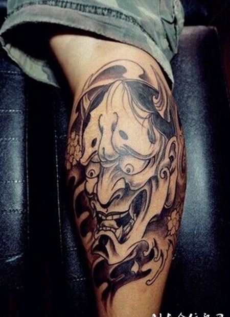 小腿般若纹身 日本刺青