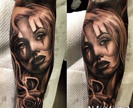 奇卡诺女郎腿部纹身