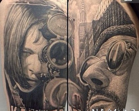 剧情电影腿部纹身图案