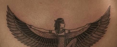 背部大地之母纹身图片