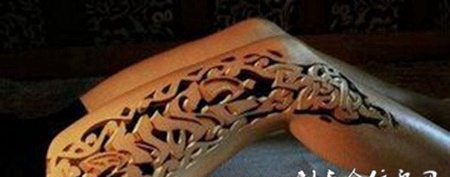 炫酷真空3D腿部纹身