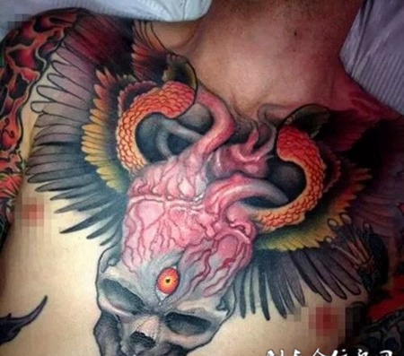 霸气胸部男人纹身图案大全