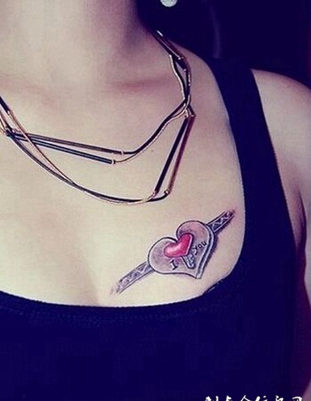 胸部精美个性3D纹身