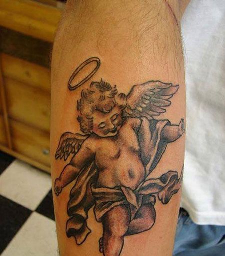 大臂丘比特纹身图案