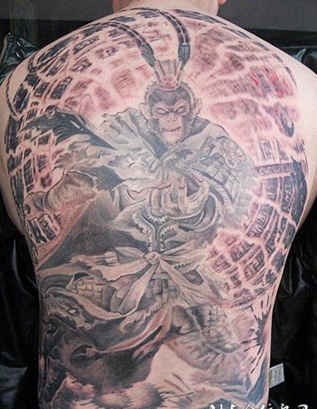 男人经典斗战胜佛纹身图片满背系列