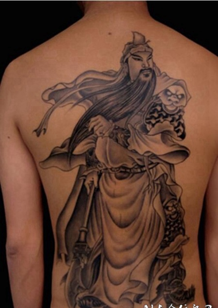 满背关公纹身图案大全