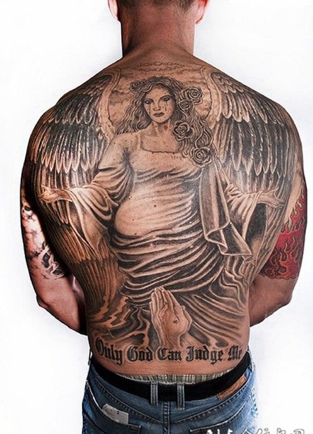 满背天使纹身 神圣的祝福