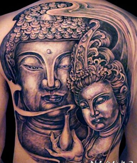 满背神话信仰佛祖纹身