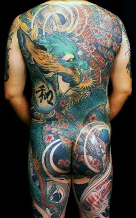 全身青龙纹身图案