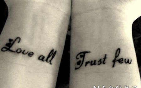 手腕时尚小清新的英文刺青图案