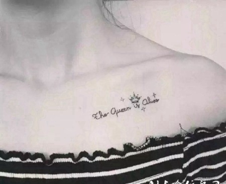 锁骨清新小纹身图案