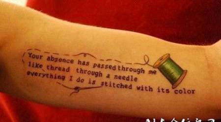 女僧手臂英文刺青图案