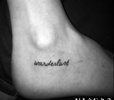 脚踝漂亮的小清新英文纹身图案