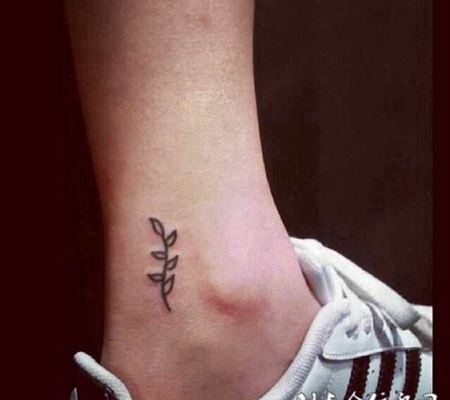 脚踝原宿树苗纹身图案