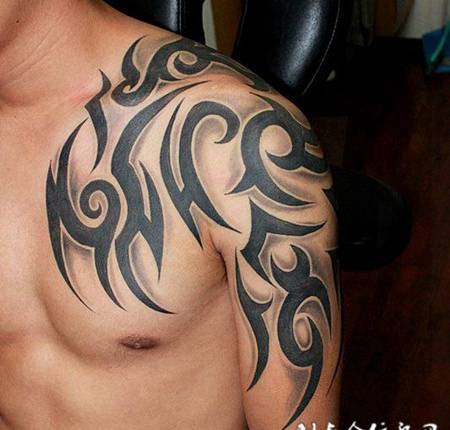 男生帅气半甲纹身图案大全