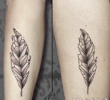 纹身小清新图案叶子素材