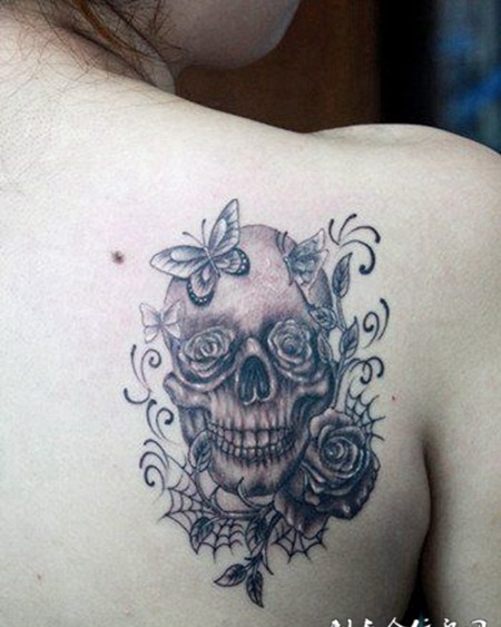 女生纹身骷髅图案素材合辑