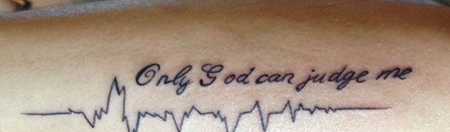 手臂心电图英文纹身图案