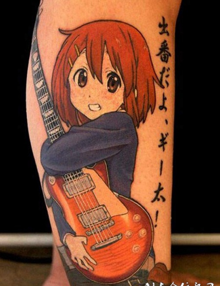 小腿日本动漫人物纹身图片