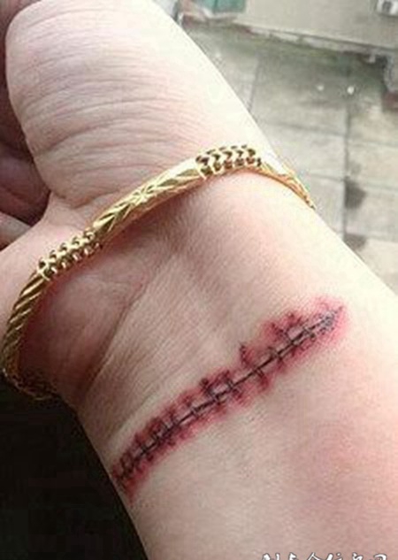 3d立体刀口纹身图片素材