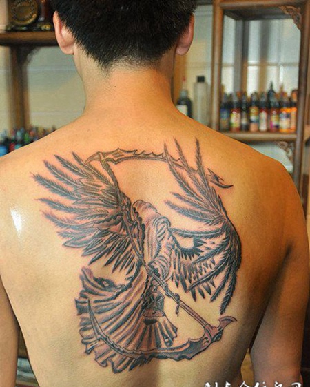 死神翅膀朝下纹身图片合辑
