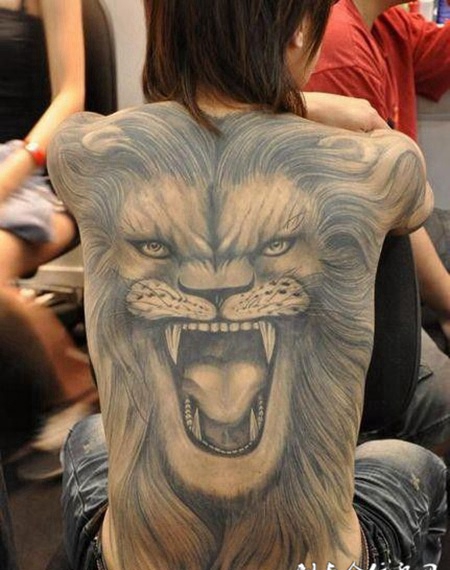 满背简单纹身图片合辑