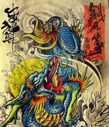 时尚好看纹身图案麒麟纹身图片