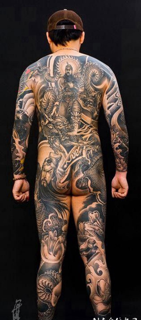 霸气全身纹身图案关公图片大全