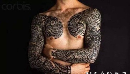 男生手臂两边半甲图腾纹身图片