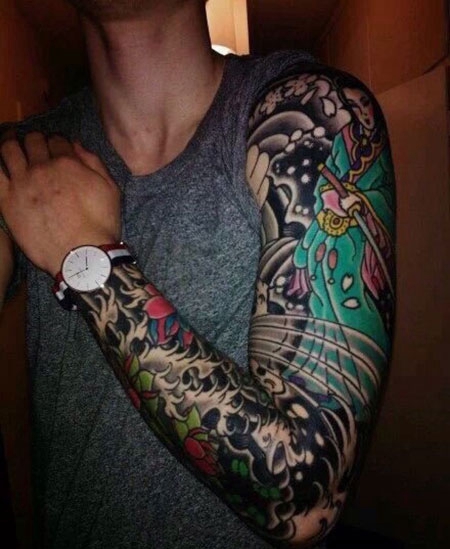 男士花臂仕女纹身图片