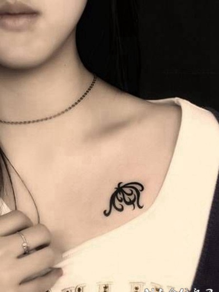 锁骨精灵纹身图案大全