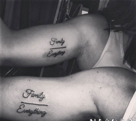 手臂情侣个性英文纹身图案欣赏