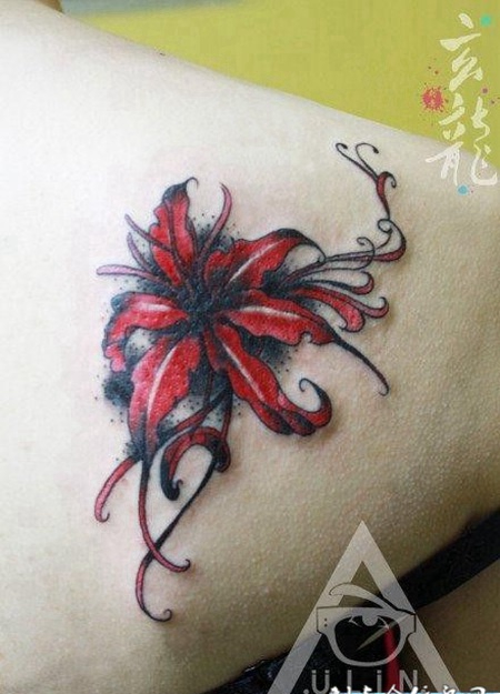 个性潮流的彼岸花纹身图片大全