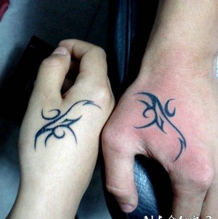 简单个性的手腕情侣纹身图案大全