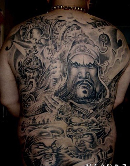 满背关公赵云纹身图案大全