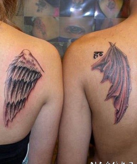 情侣肩部纹身图案大全甜蜜有爱