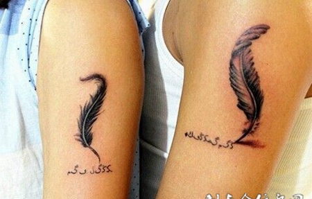 手臂唯美的情侣英文纹身图片欣赏