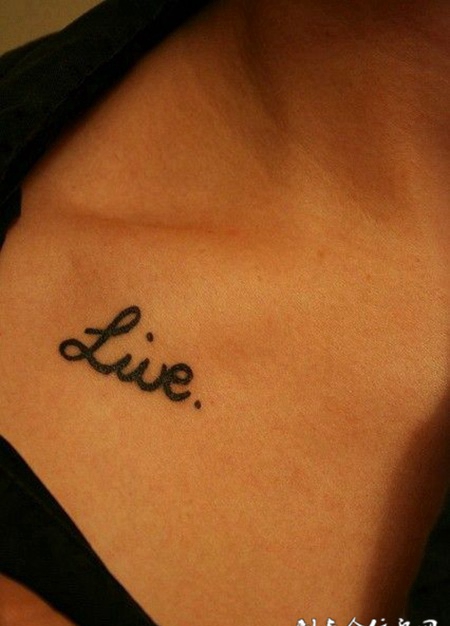 女生锁骨个性英文纹身图案大全