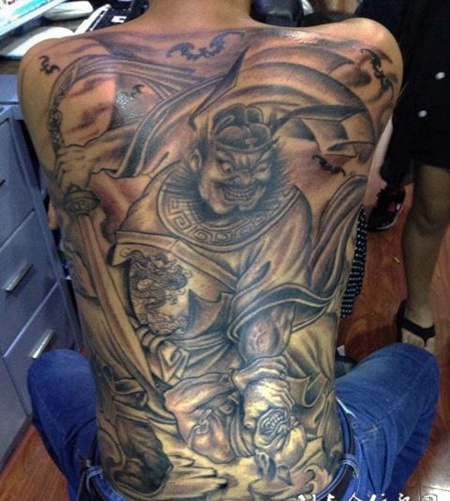 经典全背钟馗纹身霸气图案欣赏
