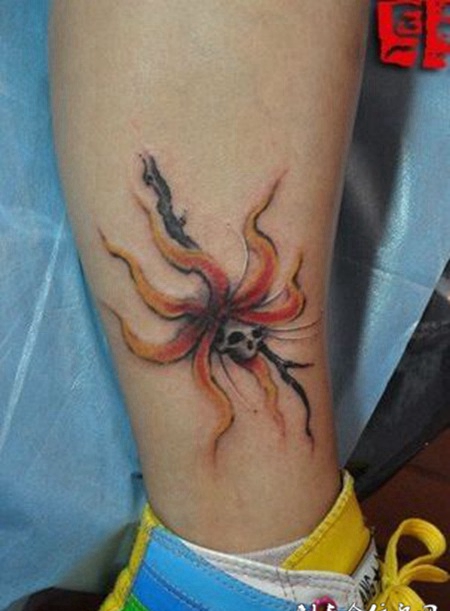 个性脚裸彼岸花纹身图案大全